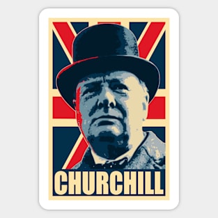 Winston Churhill Union Jack Propaganda Pop Art Sticker